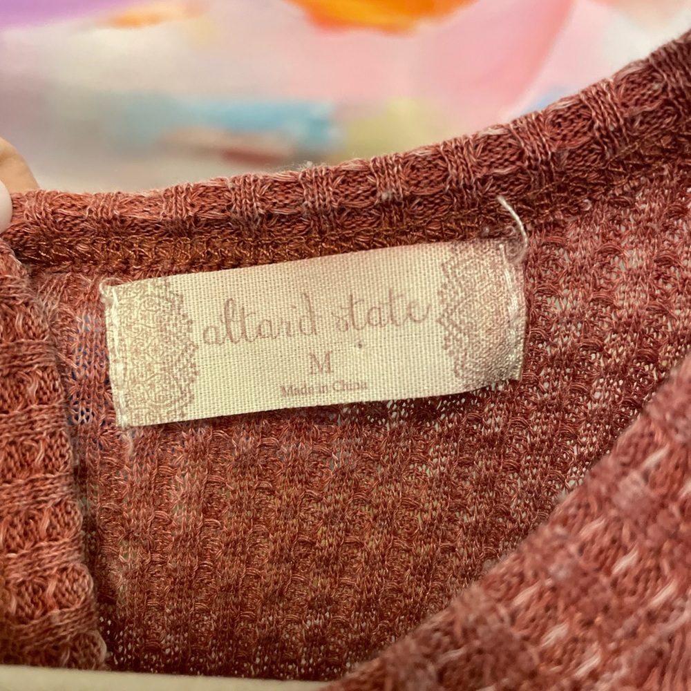 Altar'd State Rust Waffle Knit Tank Top medium boho cottagecore hippie babydoll - Picture 5 of 6